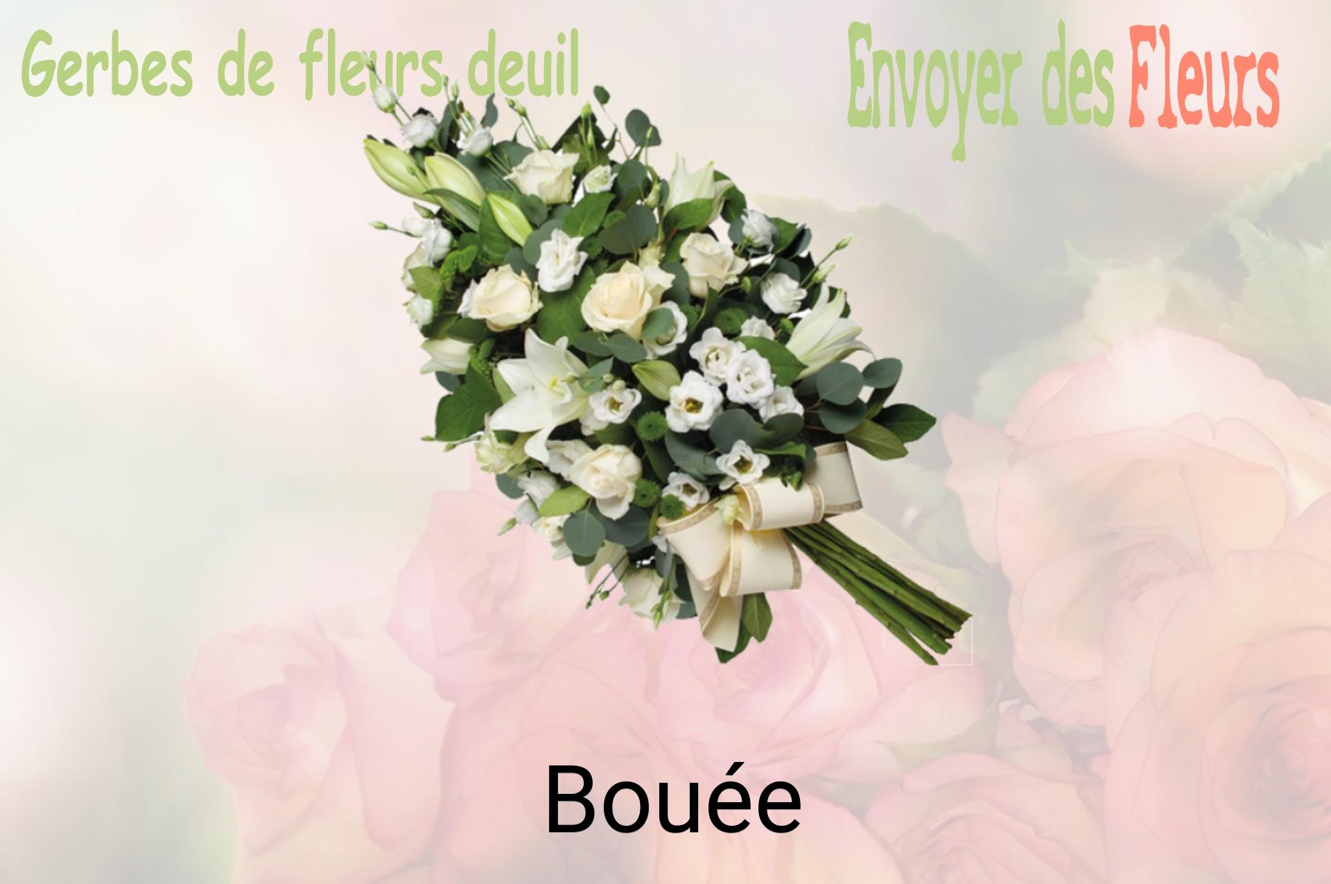 Gerbe de fleurs de deuil livrée à Bouée